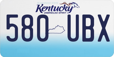 KY license plate 580UBX