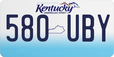 KY license plate 580UBY