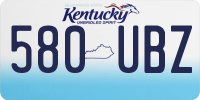 KY license plate 580UBZ
