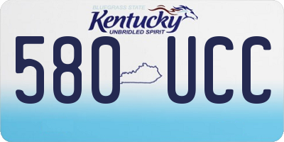 KY license plate 580UCC