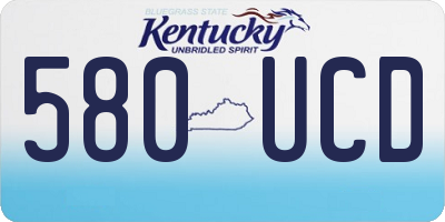 KY license plate 580UCD