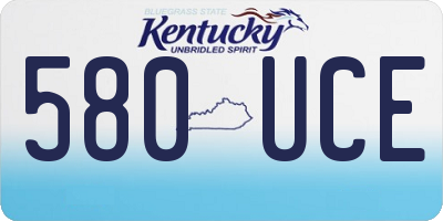 KY license plate 580UCE