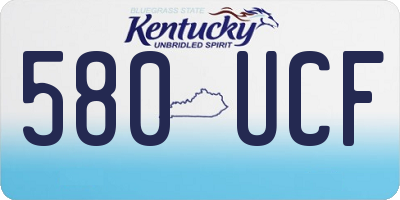 KY license plate 580UCF