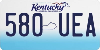 KY license plate 580UEA