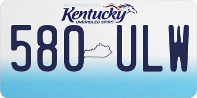 KY license plate 580ULW