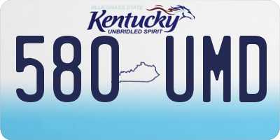 KY license plate 580UMD