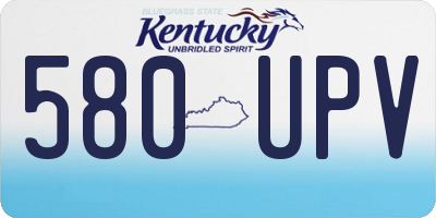 KY license plate 580UPV