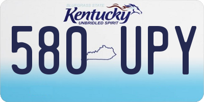 KY license plate 580UPY