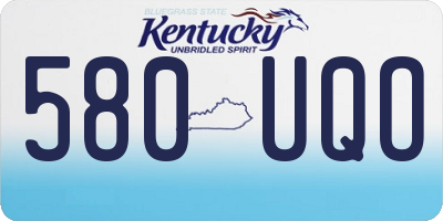 KY license plate 580UQO
