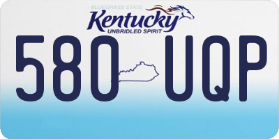 KY license plate 580UQP