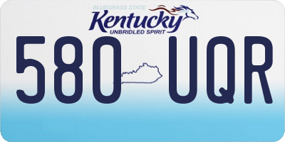 KY license plate 580UQR