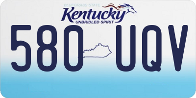 KY license plate 580UQV
