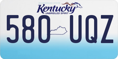KY license plate 580UQZ