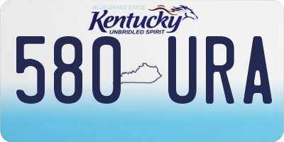 KY license plate 580URA