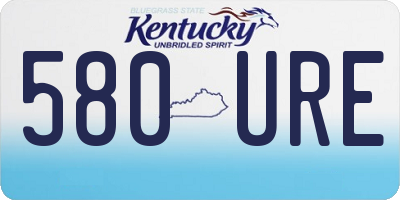KY license plate 580URE