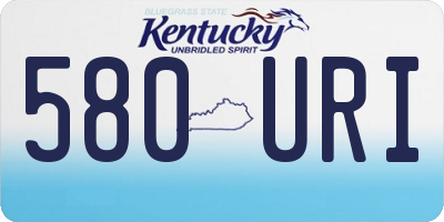KY license plate 580URI