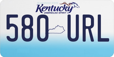 KY license plate 580URL