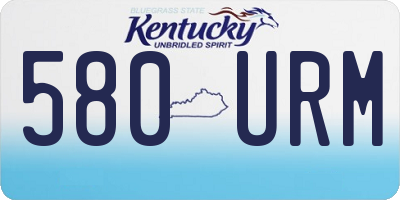 KY license plate 580URM