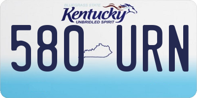 KY license plate 580URN