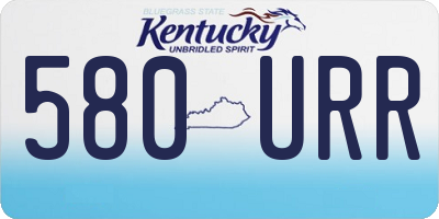 KY license plate 580URR