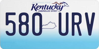 KY license plate 580URV