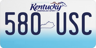KY license plate 580USC