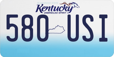KY license plate 580USI