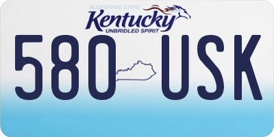 KY license plate 580USK
