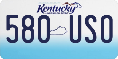 KY license plate 580USO