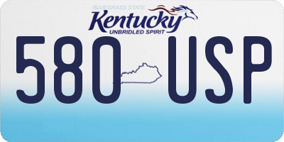 KY license plate 580USP