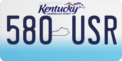 KY license plate 580USR
