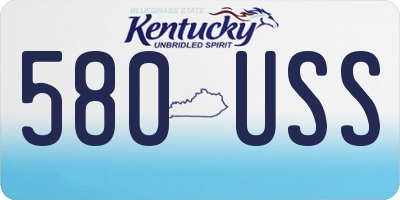 KY license plate 580USS