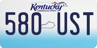KY license plate 580UST