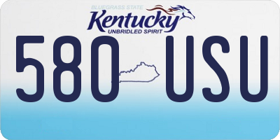 KY license plate 580USU