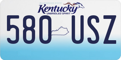 KY license plate 580USZ