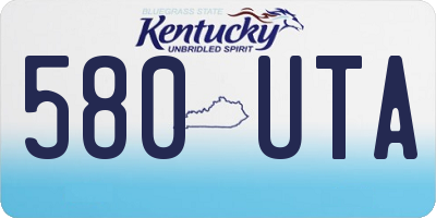 KY license plate 580UTA