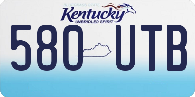 KY license plate 580UTB