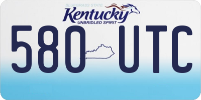 KY license plate 580UTC