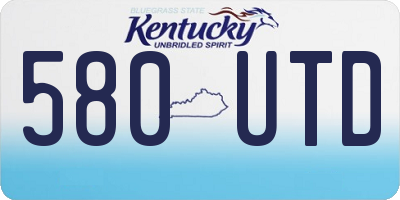 KY license plate 580UTD