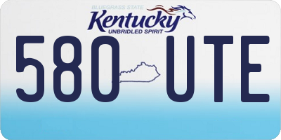 KY license plate 580UTE
