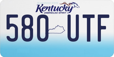 KY license plate 580UTF