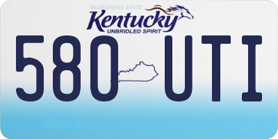 KY license plate 580UTI