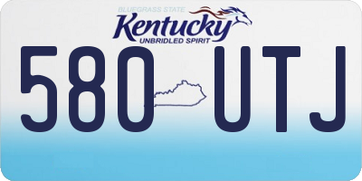 KY license plate 580UTJ