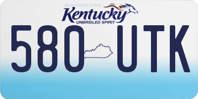 KY license plate 580UTK