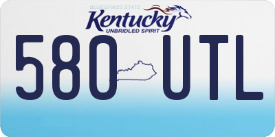 KY license plate 580UTL