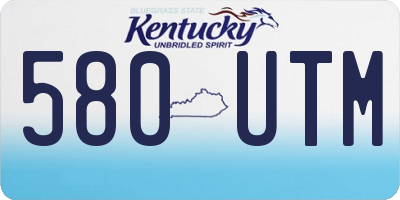 KY license plate 580UTM