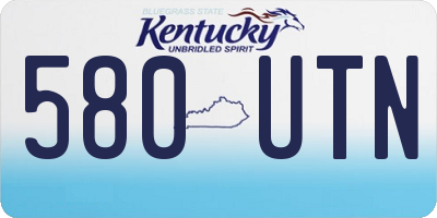 KY license plate 580UTN