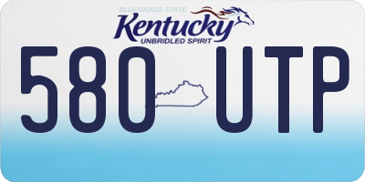 KY license plate 580UTP