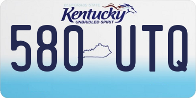 KY license plate 580UTQ
