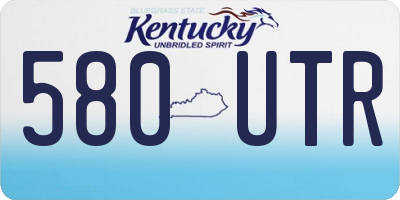 KY license plate 580UTR